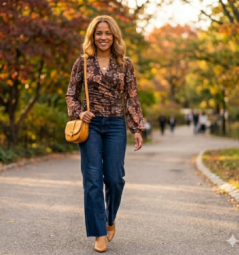 Chenault Brown Floral Blouse